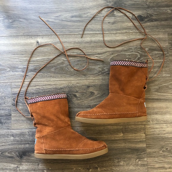 Toms Shoes - Toms Lace Up Brown Moccasin Boot